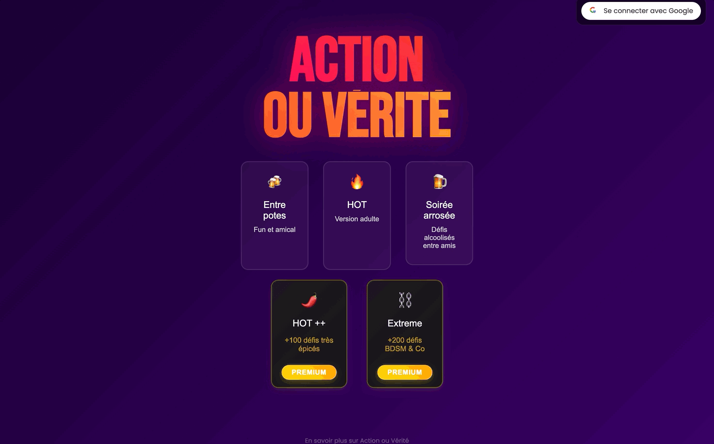 Action ou Vérité - Jeu interactif